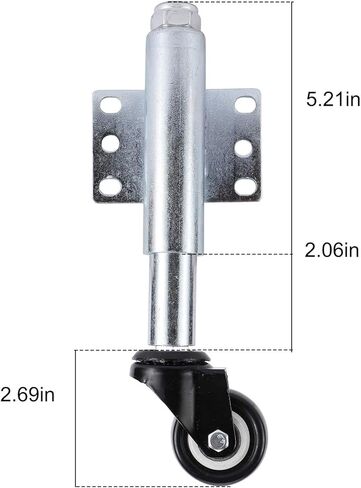 عجلة بوابة من البولي يوريثان مقاس 2 بوصة و4 بوصة من Yaegoo عجلة دوارة محملة بنابض شديدة التحمل (2 بوصة) in Kuwait