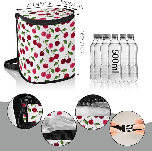 Cherry Car Accessories Back Seat Multipurpose Car Trash Can with Lid, Leak Proof Waterproof Hanging Car Garbage Can for Road Trip Travel in Kuwait