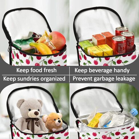 Cherry Car Accessories Back Seat Multipurpose Car Trash Can with Lid, Leak Proof Waterproof Hanging Car Garbage Can for Road Trip Travel in Kuwait