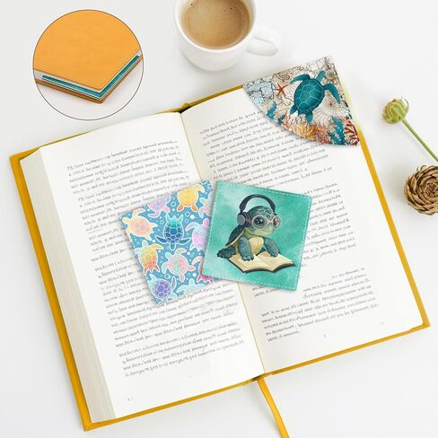 إشارات مرجعية لطيفة على شكل سلحفاة البحر، ملحقات كتب جلدية مضحكة لمحبي الكتب، 3 قطع من علامات صفحة كتاب القراءة للنساء والرجال والطالبات والمدرسين والبنات والأولاد والأطفال وهدايا عيد ميلاد التقاعد in Saudi Arabia