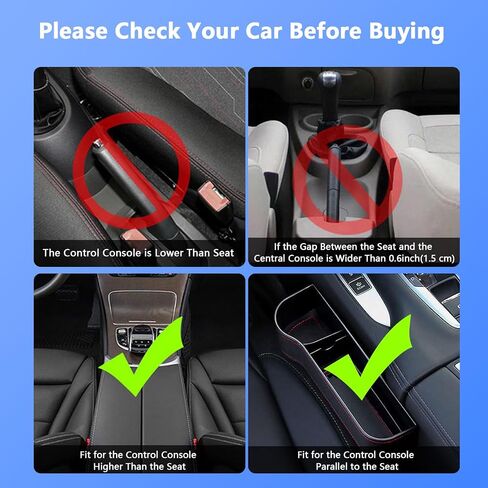 2 Pack Car Seat Gap Organizer, Multifunctional Car Seat Storage Box with Cup Holders, Car Console Side & Front Seat Organizer in Saudi Arabia