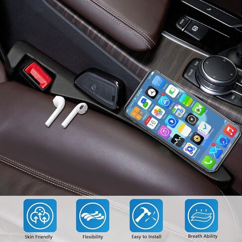 2 Pack Car Seat Gap Organizer, Multifunctional Car Seat Storage Box with Cup Holders, Car Console Side & Front Seat Organizer in Saudi Arabia