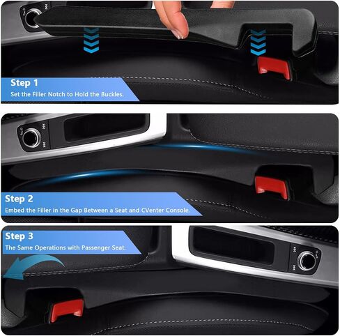 2 Pack Car Seat Gap Organizer, Multifunctional Car Seat Storage Box with Cup Holders, Car Console Side & Front Seat Organizer in Saudi Arabia