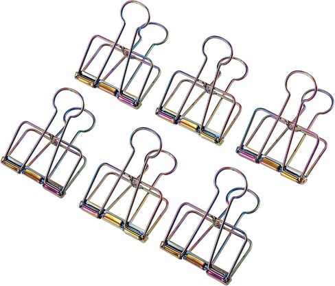 LiQunSweet 10 Pcs 0.75 Inch Colorful Metal Skeleton Frame Hollow Wire Binder Clips Notes Letter Paper Clip Office Supplies in Saudi Arabia