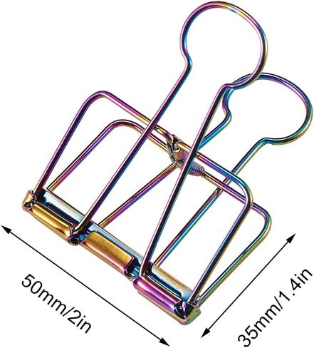 LiQunSweet 10 Pcs 0.75 Inch Colorful Metal Skeleton Frame Hollow Wire Binder Clips Notes Letter Paper Clip Office Supplies in Saudi Arabia