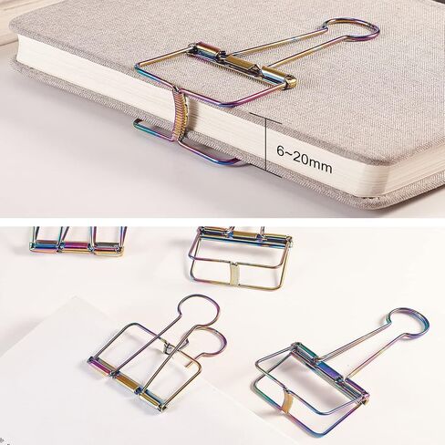 LiQunSweet 10 Pcs 0.75 Inch Colorful Metal Skeleton Frame Hollow Wire Binder Clips Notes Letter Paper Clip Office Supplies in Saudi Arabia