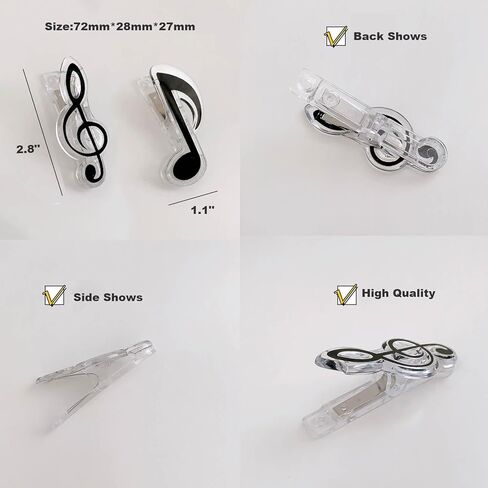 Doraking 2PCS الموسيقى ملاحظة الاكريليك ورقة صور حامل كليب، رقاقة حقيبة الموثق ختم كليب لحزم المواد الغذائية، إمدادات المكتب in Kuwait