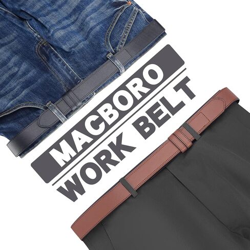 Mechanic Belts for Men No Scratch Tsa Approved Non Metal Hypoallergenic Leather Without Buckle Belt in Kuwait
