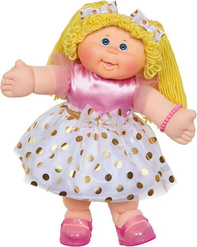 دمية كلاسيكية للأطفال من Cabbage Patch مع شعر غزل حقيقي، 40.64 سم - دمية طفل أصلية قابلة للتبني على الطراز القديم - مرخصة رسميًا - هدية للفتيات - عيون شقراء/زرقاء in Kuwait