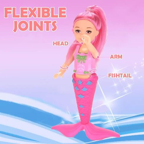 12 Pack Mermaid Dolls Pretend Playset - 6" Mini Figures Toy Bundle Set with Removable Accessories - Ideal for Kids, Girls, Party Favors and Imaginative Playtime in Saudi Arabia