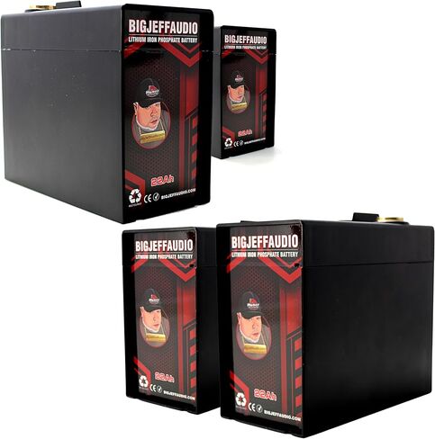 Big Jeff Car Audio Compact 22AH 12V Lithium LFP Battery 6000W BJ-LI-22AH (BJ-LI-22AH (Four Pack)) in Saudi Arabia