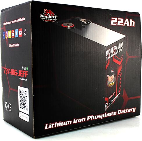 Big Jeff Car Audio Compact 22AH 12V Lithium LFP Battery 6000W BJ-LI-22AH (BJ-LI-22AH (Four Pack)) in Saudi Arabia