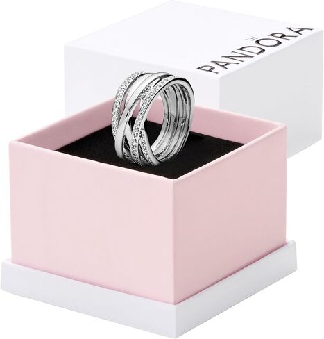 Pandora Sparkling & Polished Lines Entwined Ring - Ring for Women - Gift for Her, With Gift Box in Kuwait