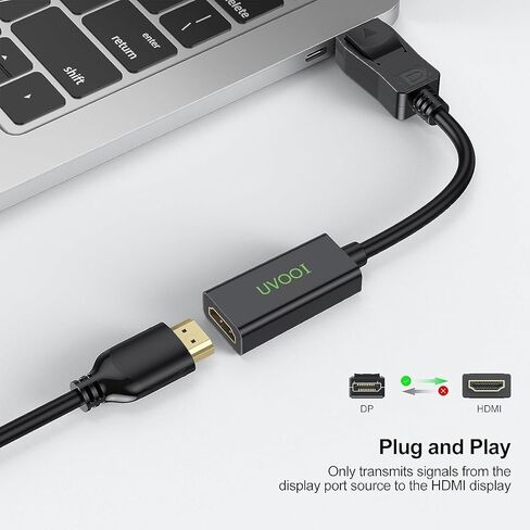محول DisplayPort إلى HDMI، محول Display Port DP إلى HDMI (ذكر إلى أنثى) 1080P متوافق مع شاشة الكمبيوتر المحمول HDTV والمزيد in Kuwait