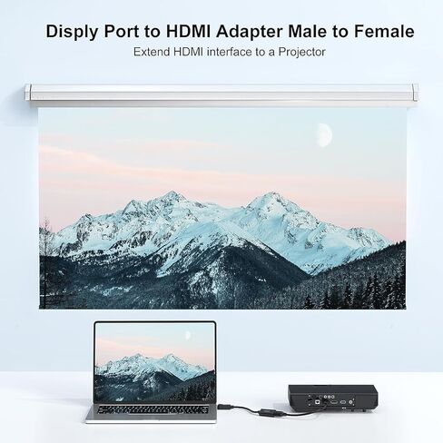 محول DisplayPort إلى HDMI، محول Display Port DP إلى HDMI (ذكر إلى أنثى) 1080P متوافق مع شاشة الكمبيوتر المحمول HDTV والمزيد in Kuwait