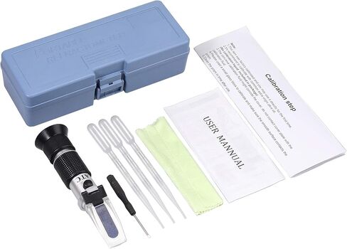 مقياس انكسار عسل بوم 3 في 1 من AUTOUTLET، مقياس انكسار عسل بريكس وبوم، 58-90% مقياس بريكس لقياس رطوبة العسل مع ATC، مثالي للعسل والحليب وشراب السكر ومربى الفاكهة ودبس السكر، وتربية النحل in Kuwait