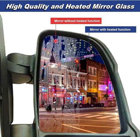Driver Side Heated Mirror Glass Left Compatible with Ram Promaster 1500 2500 3500 2014 2015 2016 2017 2018 2019 2020 2021 Repalces# CH1320376 in Kuwait