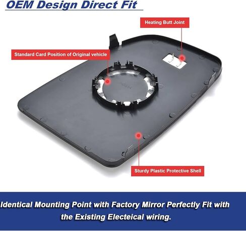 Driver Side Heated Mirror Glass Left Compatible with Ram Promaster 1500 2500 3500 2014 2015 2016 2017 2018 2019 2020 2021 Repalces# CH1320376 in Kuwait