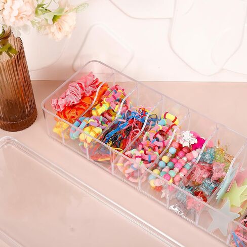 4 Pcs Clear Charger Cord Organizer Boxs,Plastic Cable Storage Box with 40 Wire Ties,Power Cord Organizer with 8 Compartments,Electronics Organizer with Lid for Home Office Accessories Storage in Saudi Arabia