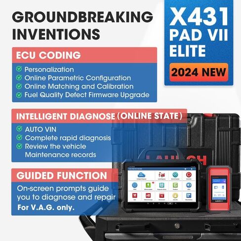 LAUNCH X431 PAD VII Elite، أحدث أداة إعادة برمجة J2534 لعام 2024، ماسح ضوئي تشخيصي ثنائي الاتجاه لخريطة الطوبولوجيا الذكية، ترميز ECU، تحديث مجاني لمدة عامين، أكثر من 60 خدمة، ترقية X431 PRO5 in Saudi Arabia