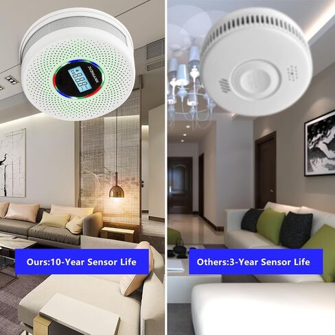 Upgraded Version Smoke Carbon Monoxide Alarm Detector, Battery-Operated Smoke and CO Alarm with Digital Display, Carbon Monoxide Detectors&Smoke Detector (1Pack) in Saudi Arabia