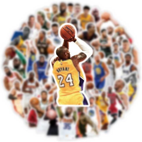 60PCS Water Bottle Curry Stickers for Kids Teens, Basketball Star Stickers Vinyl Waterproof Laptop Skateboard Stickers, Stickers for Kids Teens aldult Laptop Decor Gifts. (B-1) in Saudi Arabia