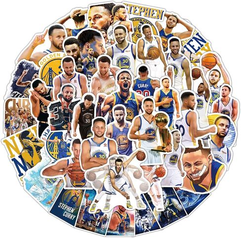 60PCS Water Bottle Curry Stickers for Kids Teens, Basketball Star Stickers Vinyl Waterproof Laptop Skateboard Stickers, Stickers for Kids Teens aldult Laptop Decor Gifts. (B-1) in Saudi Arabia