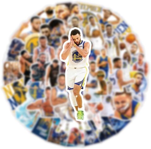 60PCS Water Bottle Curry Stickers for Kids Teens, Basketball Star Stickers Vinyl Waterproof Laptop Skateboard Stickers, Stickers for Kids Teens aldult Laptop Decor Gifts. (B-1) in Saudi Arabia