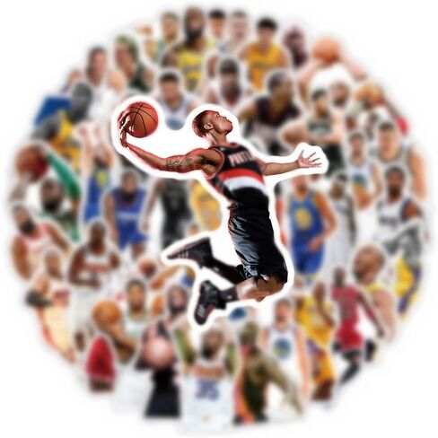 60PCS Water Bottle Curry Stickers for Kids Teens, Basketball Star Stickers Vinyl Waterproof Laptop Skateboard Stickers, Stickers for Kids Teens aldult Laptop Decor Gifts. (B-1) in Saudi Arabia