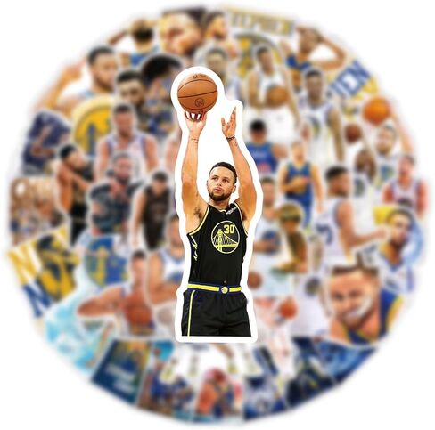 60PCS Water Bottle Curry Stickers for Kids Teens, Basketball Star Stickers Vinyl Waterproof Laptop Skateboard Stickers, Stickers for Kids Teens aldult Laptop Decor Gifts. (B-1) in Saudi Arabia