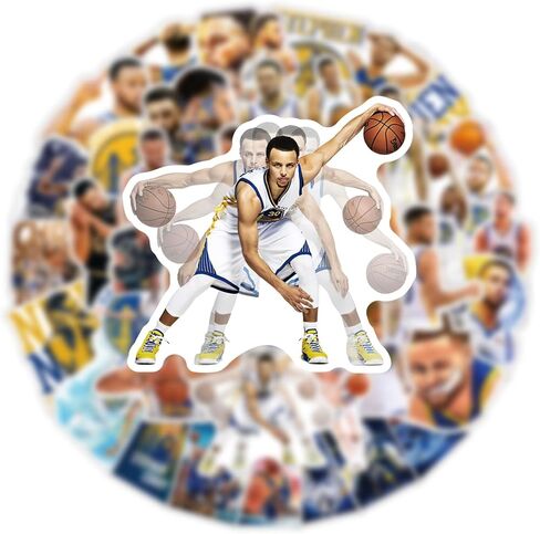 60PCS Water Bottle Curry Stickers for Kids Teens, Basketball Star Stickers Vinyl Waterproof Laptop Skateboard Stickers, Stickers for Kids Teens aldult Laptop Decor Gifts. (B-1) in Saudi Arabia