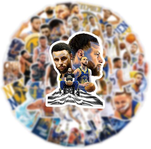 60PCS Water Bottle Curry Stickers for Kids Teens, Basketball Star Stickers Vinyl Waterproof Laptop Skateboard Stickers, Stickers for Kids Teens aldult Laptop Decor Gifts. (B-1) in Saudi Arabia