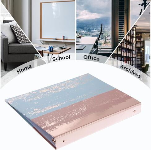 Y YOMA الذهب الوردي 3 مجلدات حلقات لحجم الرسالة الرخام 1 بوصة 3 حلقات الموثق من الورق المقوى وصفة الزخرفية الموثق لطيف ثلاثة المجلدات المنظم للمدرسة المنزل اللوازم المكتبية، 4 حزمة in Kuwait