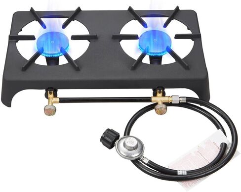 Vivicreate 20000 BTU Propane Garden Hiking Camp Camping Outdoor Stove cooker withCSA listed Regulator and gas hose (2) in Kuwait