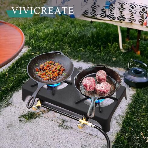 Vivicreate 20000 BTU Propane Garden Hiking Camp Camping Outdoor Stove cooker withCSA listed Regulator and gas hose (2) in Kuwait