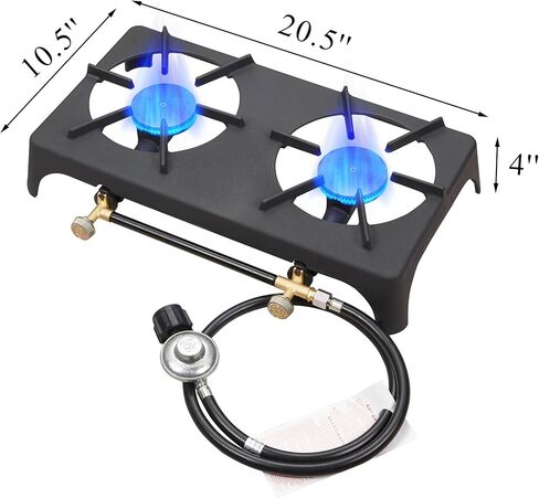 Vivicreate 20000 BTU Propane Garden Hiking Camp Camping Outdoor Stove cooker withCSA listed Regulator and gas hose (2) in Kuwait