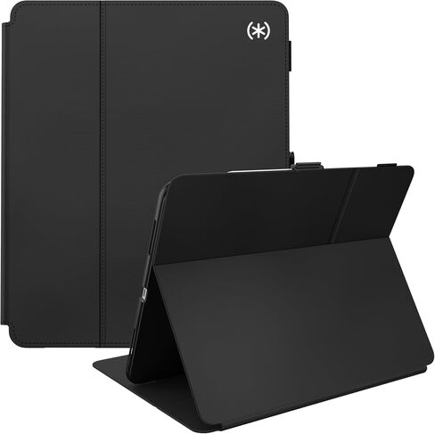 Speck New iPad Air 13 Case (2024) - Fits iPad Pro 12.9 Case (2022/2021, 6th/5th Gen) with Pencil Holder, Drop & Camera Protection, Slim Multi Range Stand, Balance Folio - Black/Black/White in Saudi Arabia