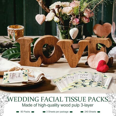 80 Pcs Wedding Tissues Packs for Guests for Your Happy Tears Facial Tissues Travel Size Bulk Individual Facial Wedding Tissues Welcome Bag Stuffers Gift Bride and Groom Mother Daughter in Saudi Arabia