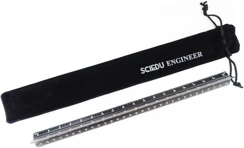 Vowcarol Architect Scale and Engineer Scale Set - Two Aluminum Rulers with Velvet Bags(12 inches Imperial Scale) in Saudi Arabia