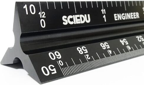 Vowcarol Architect Scale and Engineer Scale Set - Two Aluminum Rulers with Velvet Bags(12 inches Imperial Scale) in Saudi Arabia