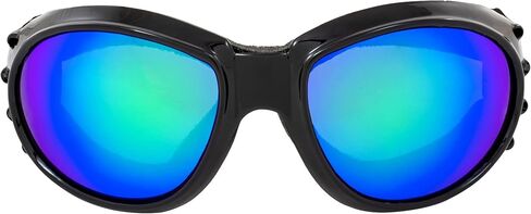 Global Vision 2 Pairs of Eliminator Padded Motorcycle Riding Goggles Black Frames with Smoke & Green Mirror Lenses in Saudi Arabia
