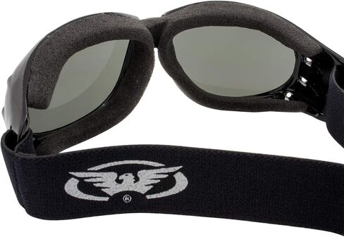 Global Vision 2 Pairs of Eliminator Padded Motorcycle Riding Goggles Black Frames with Smoke & Green Mirror Lenses in Saudi Arabia