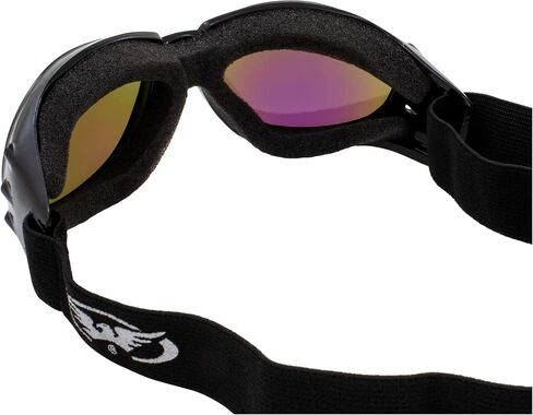 Global Vision 2 Pairs of Eliminator Padded Motorcycle Riding Goggles Black Frames with Smoke & Green Mirror Lenses in Saudi Arabia