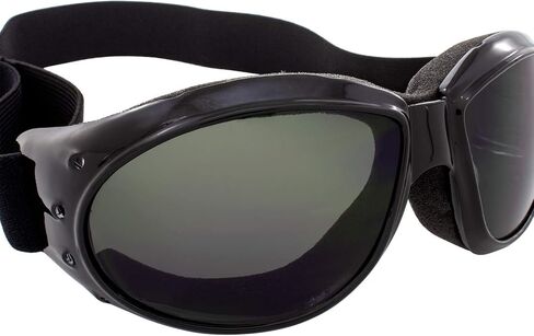 Global Vision 2 Pairs of Eliminator Padded Motorcycle Riding Goggles Black Frames with Smoke & Green Mirror Lenses in Saudi Arabia