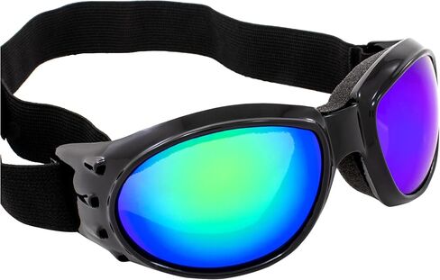 Global Vision 2 Pairs of Eliminator Padded Motorcycle Riding Goggles Black Frames with Smoke & Green Mirror Lenses in Saudi Arabia