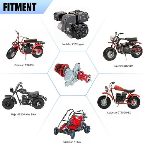 YOXUFA VM22 26 مم المكربن ​​مجموعة تجميع الخانق للمفترس 212cc 224cc 196cc 6.5hp Coleman CT200U BT200X CT200U-EX Baja Warrior MB200 Axis M200 KT196 GX160 Mini Bike Go Kart Performance Parts in Kuwait