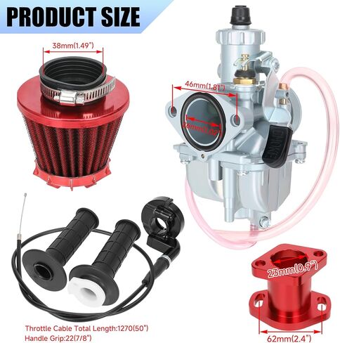 YOXUFA VM22 26 مم المكربن ​​مجموعة تجميع الخانق للمفترس 212cc 224cc 196cc 6.5hp Coleman CT200U BT200X CT200U-EX Baja Warrior MB200 Axis M200 KT196 GX160 Mini Bike Go Kart Performance Parts in Kuwait