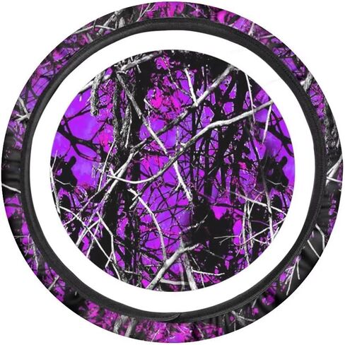 Men Women Steering Wheel Covers Purple Camo, Anti-slip Neoprene Car Steering Wheel Cover, 15 inch Universal Fit for Trucks, SUV, Van in Kuwait