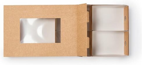 Restaurantware Slide Tek 17.7 x 12.2 x 3.2 Inch 10 Grease-Resistant Catering Boxes-Cover with Window Included, Side Lock, Kraft Paper Catering Food Containers, Recyclable, Inserts Sold Separately in Saudi Arabia
