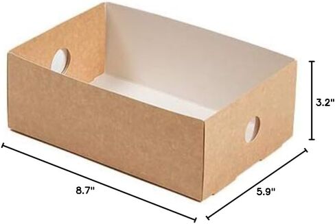 Restaurantware Slide Tek 17.7 x 12.2 x 3.2 Inch 10 Grease-Resistant Catering Boxes-Cover with Window Included, Side Lock, Kraft Paper Catering Food Containers, Recyclable, Inserts Sold Separately in Saudi Arabia
